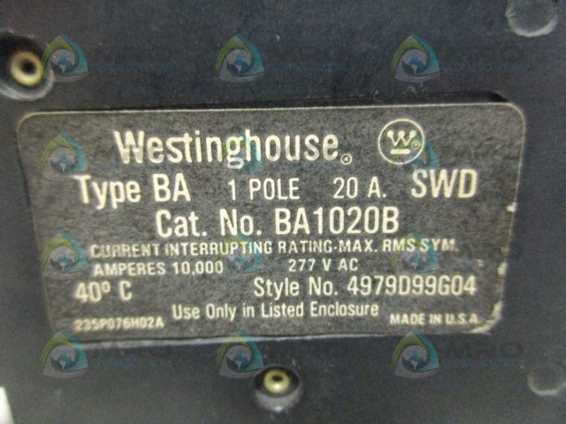WESTINGHOUSE BA1020B CIRCUIT BREAKER 1PL UNMP