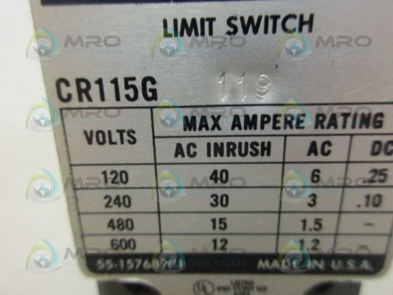 GENERAL ELECTRIC CR115G119 LIMIT SWITCH UNMP
