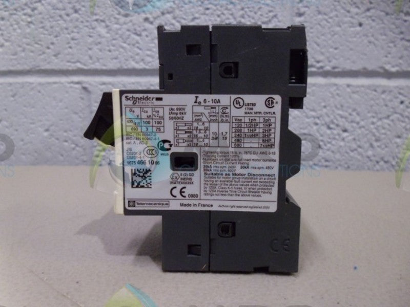 SCHNEIDER GV2ME14 CIRCUIT BREAKER UNMP