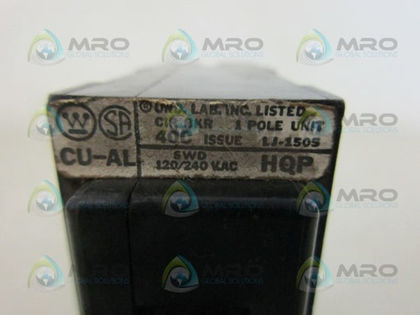WESTINGHOUSE HQP120 CIRCUIT BREAKER 20A UNMP