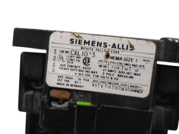 SIEMENS CXL10-3 CIRCUIT BREAKER UNMP