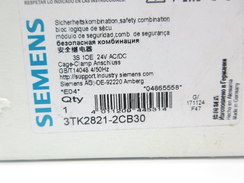 SIEMENS 3TK2821-2CB30 24VAC/DC NSMP