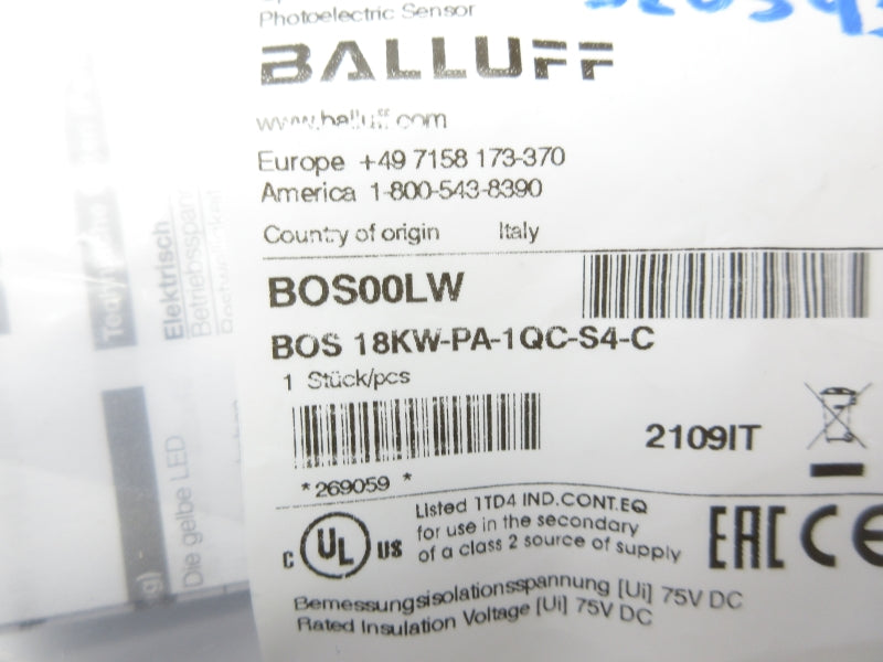 BALLUFF BOS18KW-PA-1QC-S4-C BOS00LW 10-30VDC NSMP