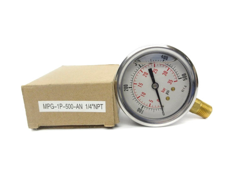GAUGE MPG-1P-500-AN 0-500PSI 1/4" NSMP