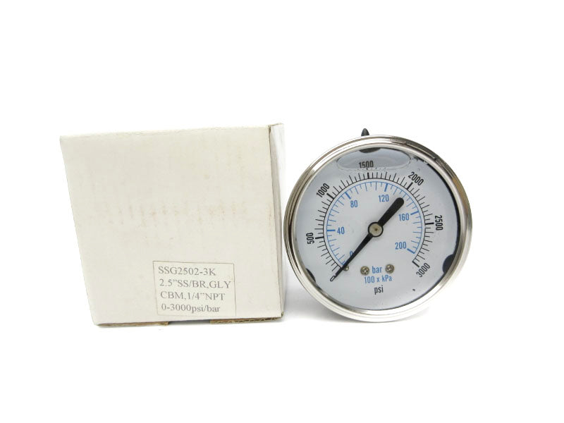 GAUGE SSG2502-3K 0-3000PSI 2.5-1/4" NSMP
