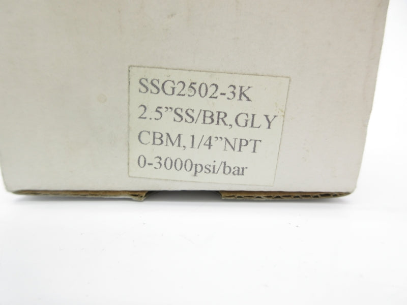 GAUGE SSG2502-3K 0-3000PSI 2.5-1/4" NSMP