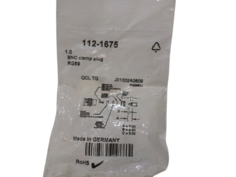 TELEGARTHER J01002A0609 BNC CLAMP PLUG  NSMP