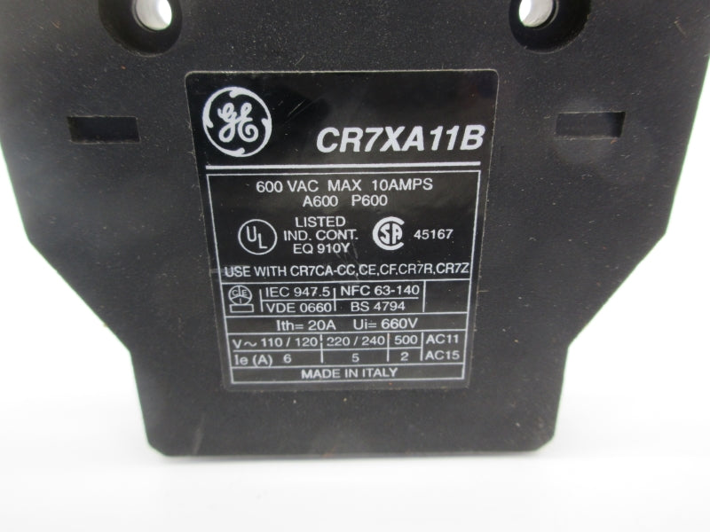 GENERAL ELECTRIC CR7XA11B 600VAC 10A NSNP