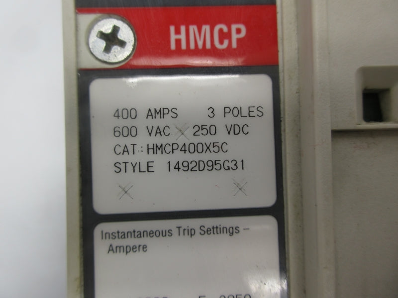 EATON HMCP400X5C 1492D95G31 600VAC 400A UNMP
