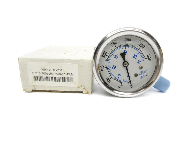 GAUGE PRO-201L-254I 0-400PSI 2.5" NSMP