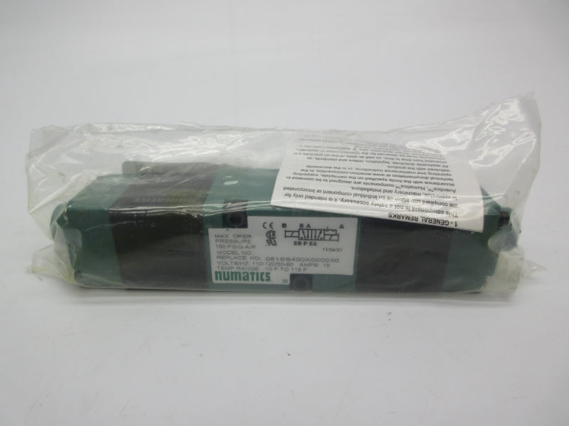 NUMATICS 081SS400K000030 110-120V .15A 150PSI NSMP
