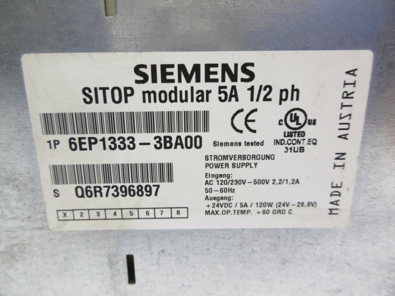 SIEMENS 6EP1333-3BA00 500VAC 2.2/1.2A UNMP
