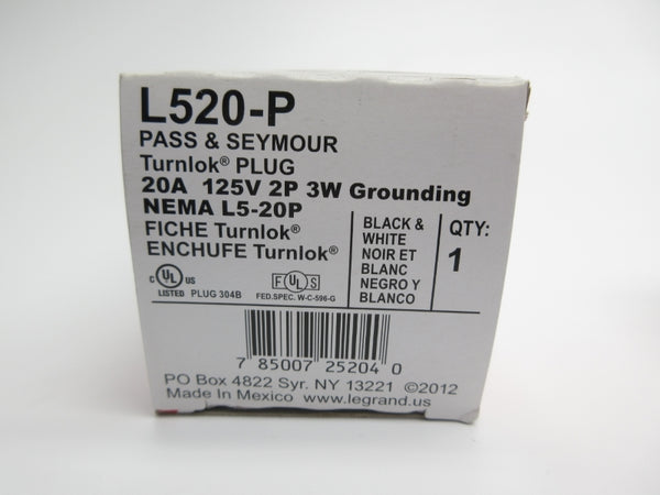 PASS&SEYMOUR L520-P 125V 20A NSMP