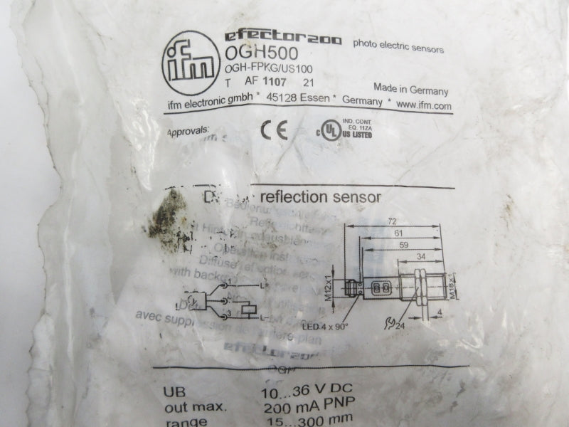 IFM EFECTOR OGH500 OGH-FPKG/US100 10-36VDC NSMP