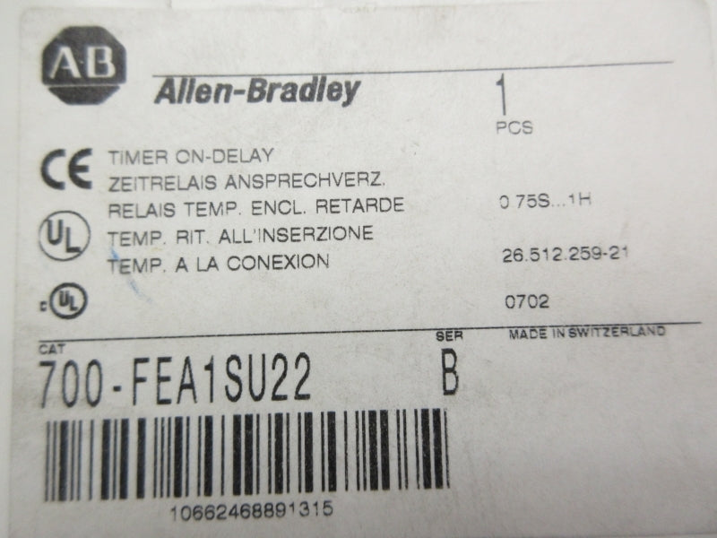 INDUSTRIAL SPARE PART 700-FEA1SU22 SER. B 110/240VAC 0.75S/1H (WH) NSMP
