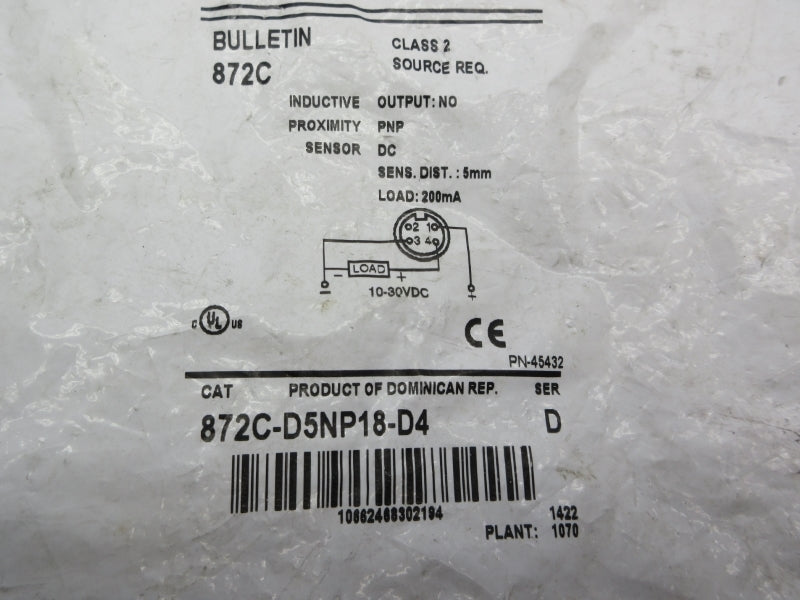 ALLEN BRADLEY 872C-D5NP18-D4 SER. D NSMP