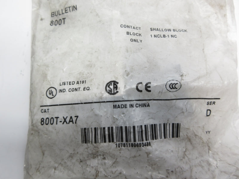INDUSTRIAL SPARE PART 800T-XA7 SER. D NSMP