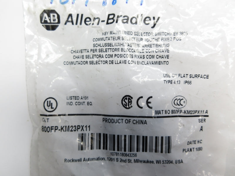 ALLEN BRADLEY 800FP-KM23PX11 SER. A NSMP