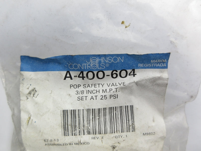 JOHNSON CONTROLS A-400-604 25PSI 3/8" NSMP