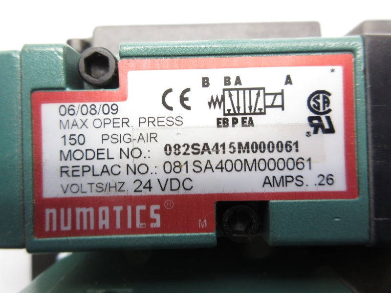 NUMATICS 081SA400M000061 24VDC .26A 150PSI (AS PICTURED1) NSNP