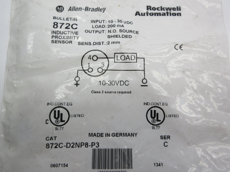 ALLEN BRADLEY 872C-D2NP8-P3 SER. C 10-30VDC NSMP