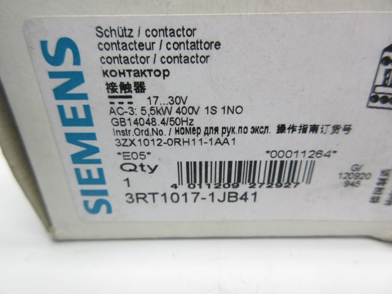 SIEMENS 3RT1017-1JB41 17-30V NSMP