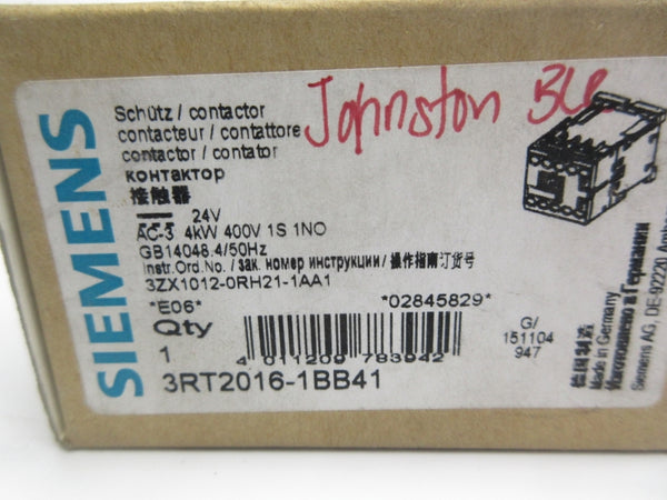 SIEMENS 3RT2016-1BB41 24VDC NSMP