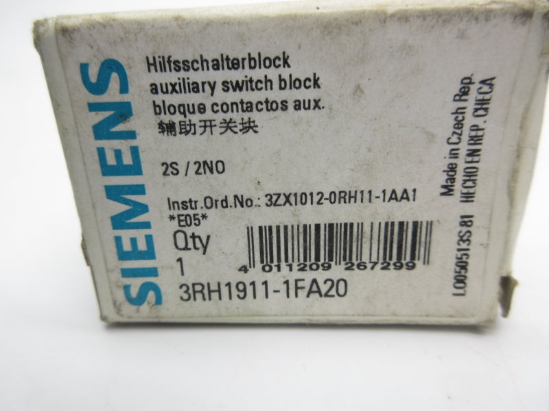 SIEMENS 3RH1911-1FA20 240V 10A NSMP