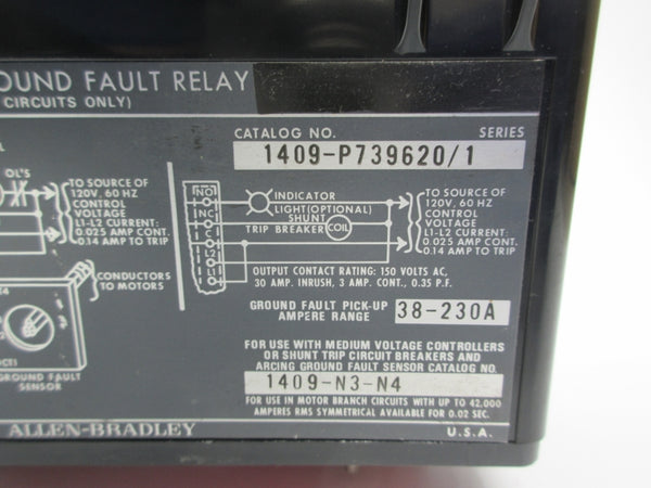ALLEN BRADLEY 1409-P739620 SER. 1 120V 38-230A NSNP
