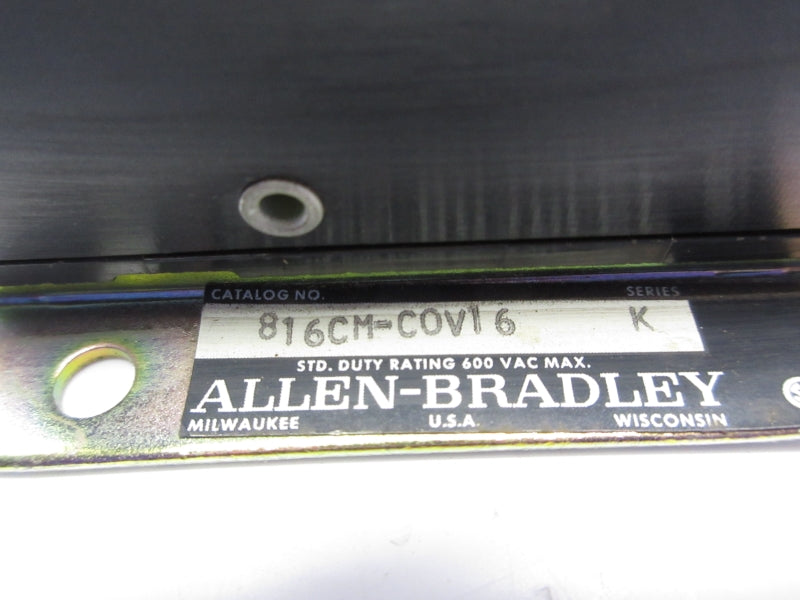 ALLEN BRADLEY 816CM-COV16 SER. K 600VAC NSNP