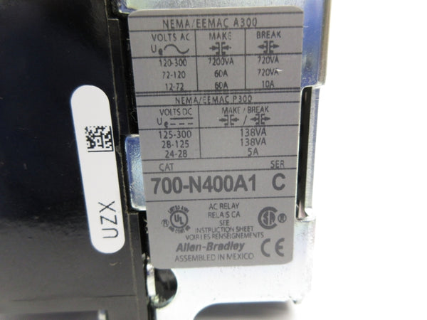ALLEN BRADLEY 700-N400A1 SER. C 110/120V 60A NSNP
