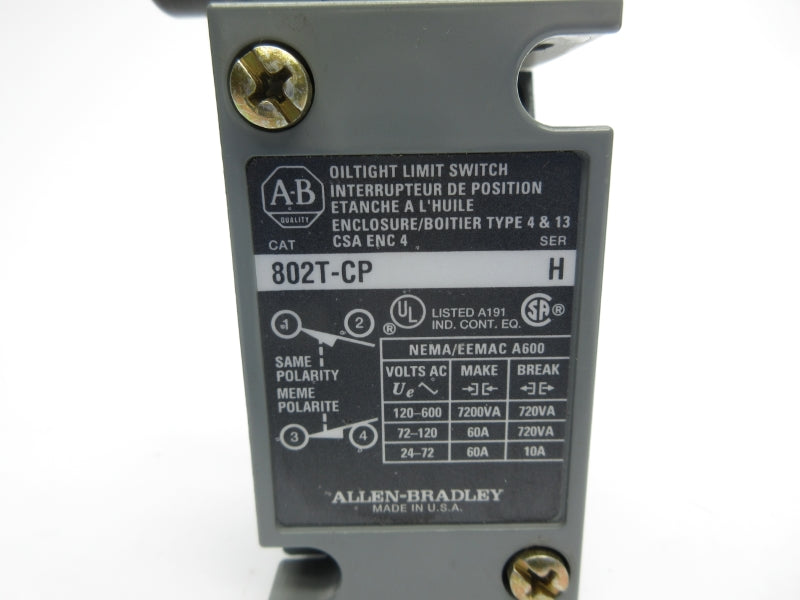 ALLEN BRADLEY 802T-CP SER. H 120-600VAC 60A NSNP