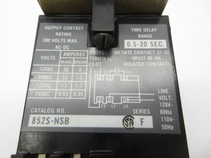 ALLEN BRADLEY 852S-NSB SER. F 110/120V 0.5-30S (AS PICTURED) NSNP