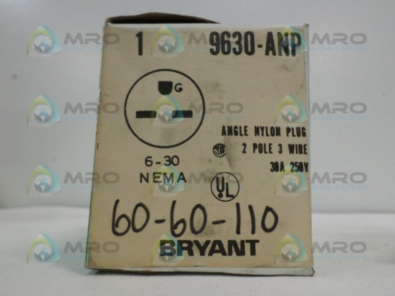 BRYANT 9630-ANP ANGLE NYLON PLUG 30A 250V  NSMP