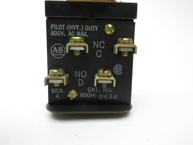 ALLEN BRADLEY 800H-BK2A SER. A 600VAC NSNP