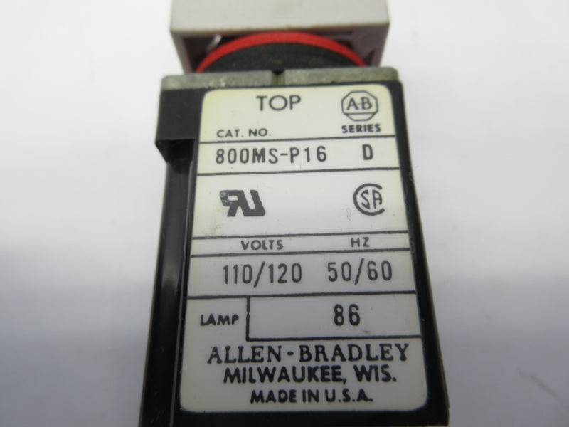 ALLEN BRADLEY 800MS-P16R SER. D 110/120V NSNP