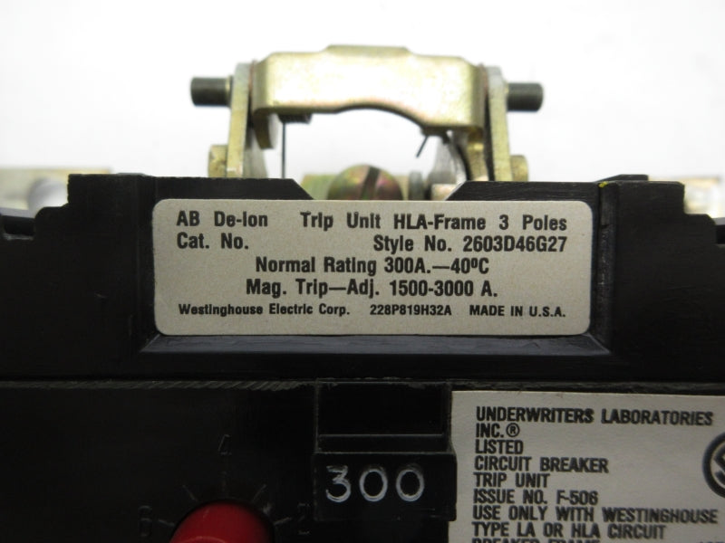 WESTINGHOUSE 2603D46G27 1500-3000A UNMP