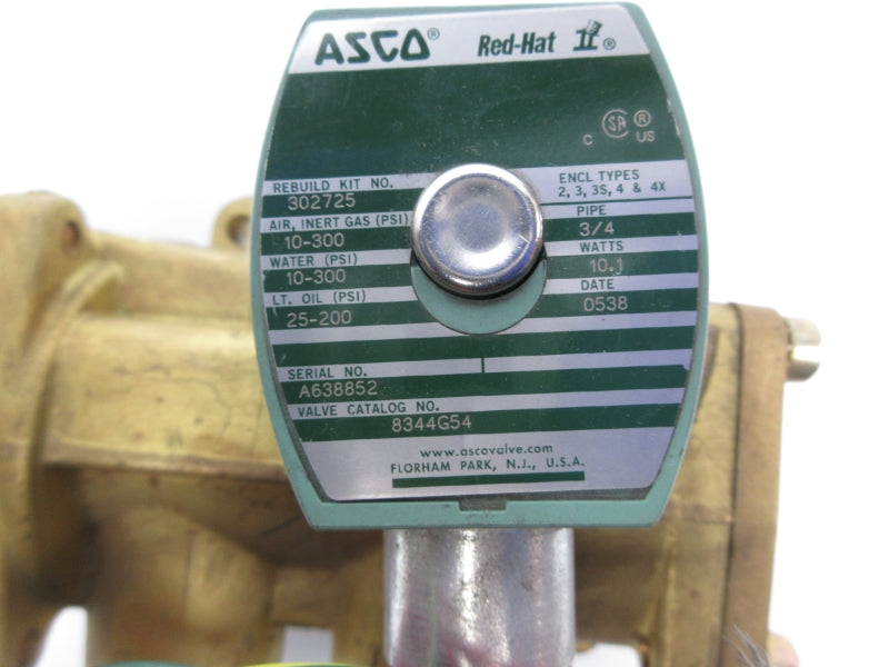 ASCO 8344G54 110/120V 10-300PSI 3/4" NSNP
