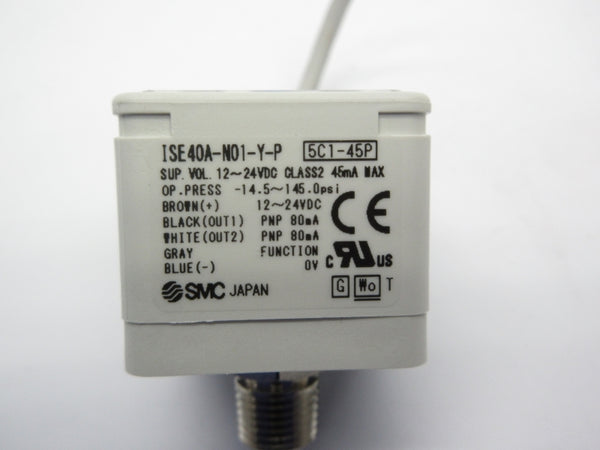SMC ISE40A-N01-Y-P 12-24VDC 14.5-145.0PSI NSNP