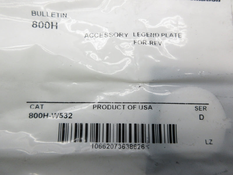 ALLEN BRADLEY 800H-W532 SER. D NSMP