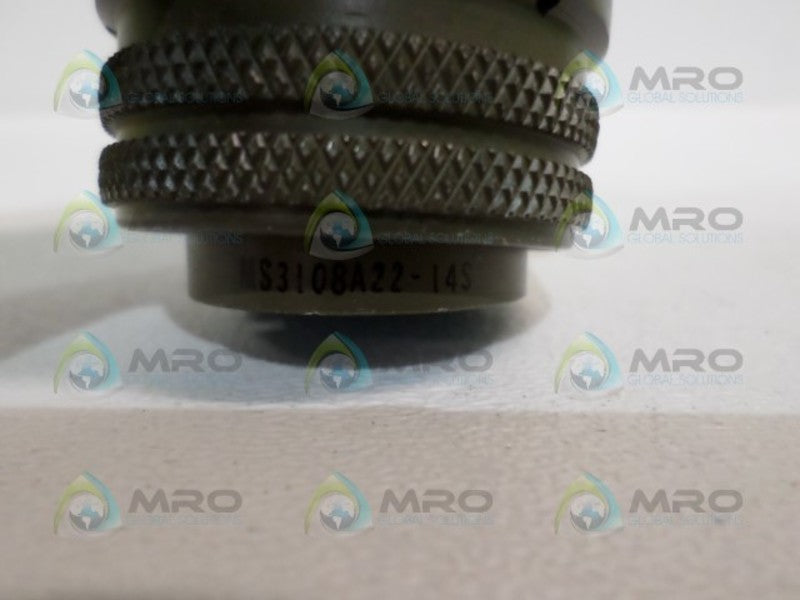 AMPHENOL MS3108A22-14S CIRCULAR 90 DEGREE ANGLE CONNECTOR  NSNP