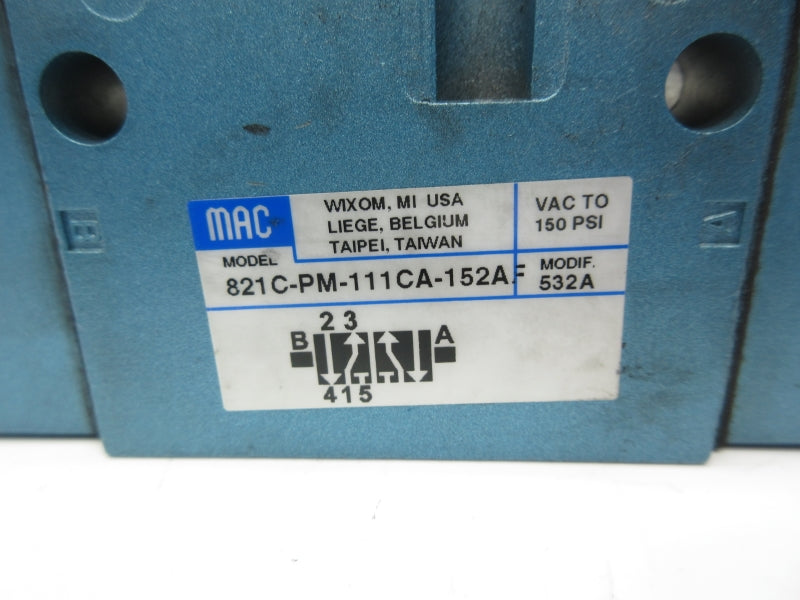 MAC 821C-PM-111CA-152AF 110/120V 25-150PSI UNMP