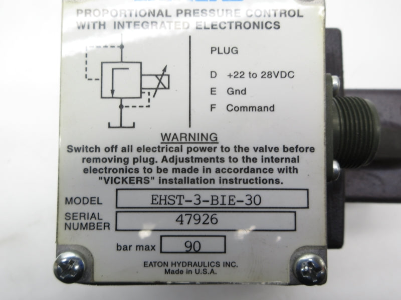 VICKERS EHST-3-BIE-30 22/28VDC NSNP