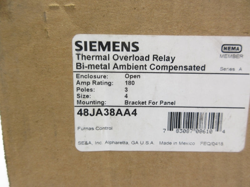 SIEMENS 48JA38AA4 SER. A 600VAC 180A NSMP