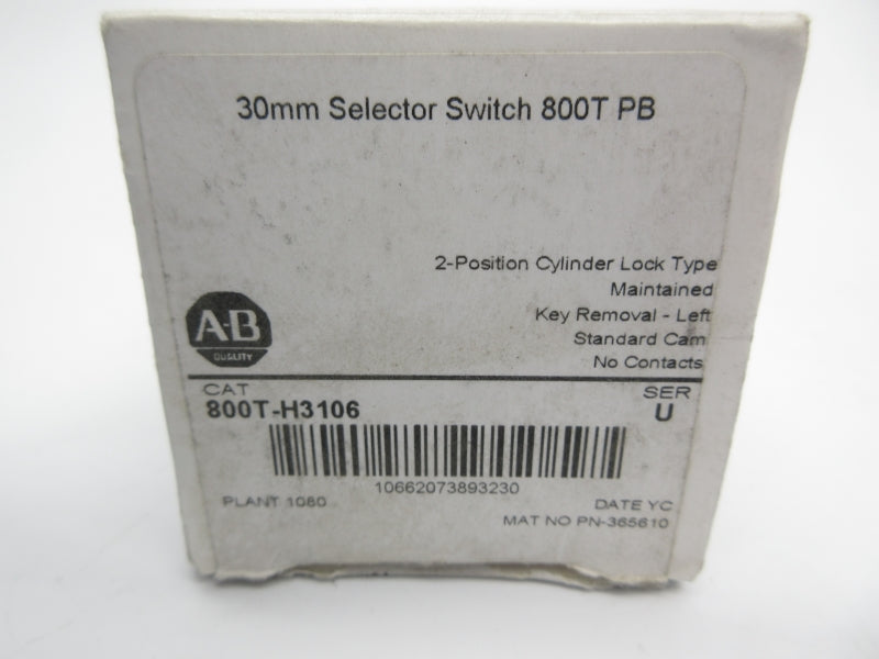 ALLEN BRADLEY 800T-H3106 SER. U (WH) NSMP