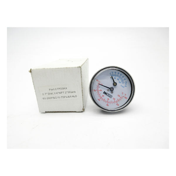 WEISS INSTRUMENTS CTP25RX 0-75PSI/60-260'F 2.7" NSMP
