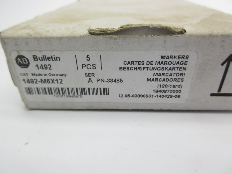 ALLEN BRADLEY 1492-M6X12 SER. A (PKG OF 5) (WH) NSMP