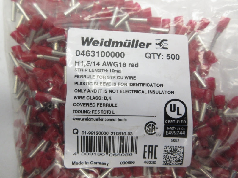 WEIDMULLER 0463100000 (APPROX. 500) NSMP