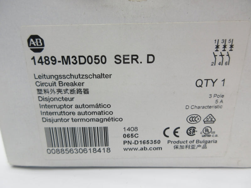 ALLEN BRADLEY 1489-M3D050 SER. D 277VAC 5A NSMP