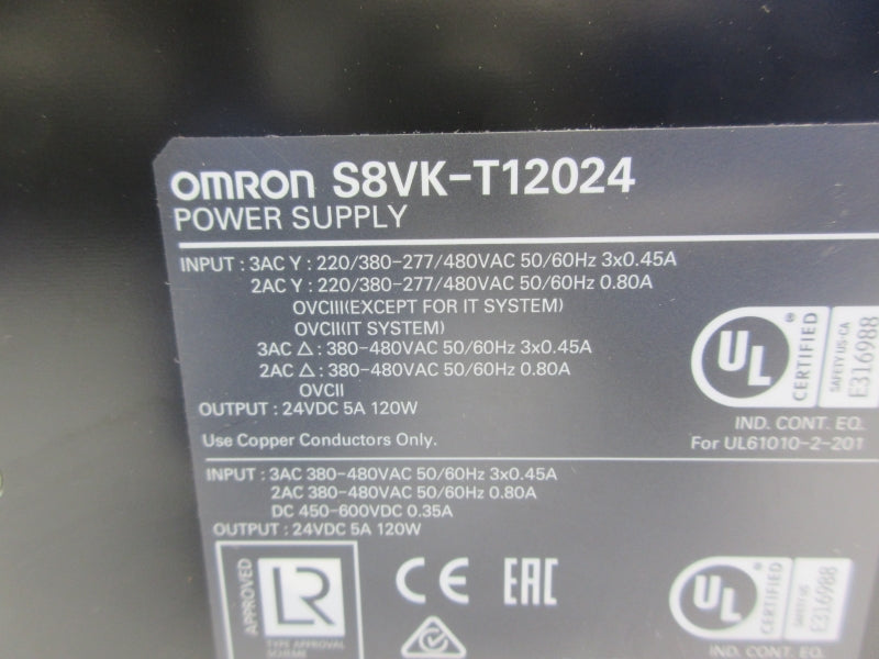 OMRON S8VK-T12024 480VAC .45A NSNP